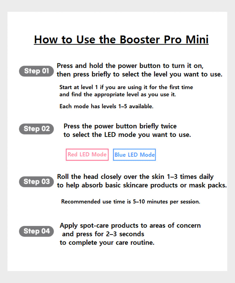 Age-R Booster Pro Mini Skin Toning Device with Rechargeable Battery – White